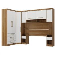 Quarto 7 Portas 6 Gavetas Cab Qn Paris Master Luciane Móveis Avelã Pf-branco Pf - 2