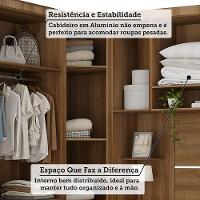 Quarto 7 Portas 6 Gavetas Cab Qn Paris Master Luciane Móveis Avelã Pf-branco Pf - 5