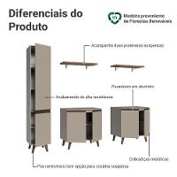 Rack Para Tv Até 70 Polegadas + Prateleira 200cm Nice Madesa 02 Crema