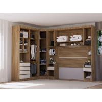 Quarto Casal Guarda Roupa Mesas De Cabeceira 495cm Veneza Avelã Pf-arenas Pf - 2