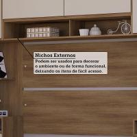 Quarto Casal Guarda Roupa Mesas De Cabeceira 495cm Veneza Avelã Pf-arenas Pf - 7