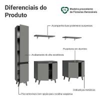Rack Para Tv Até 70 Polegadas + Prateleira 200cm Nice Madesa 02 Cinza