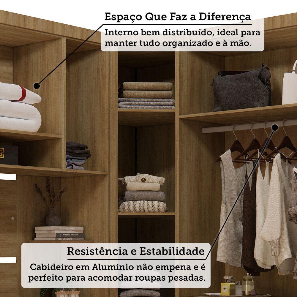 Quarto 8 Portas 6 Gavetas Cabeceira Qn Paris Luciane Móveis Avelã Pf-grey Sky Pf - 5