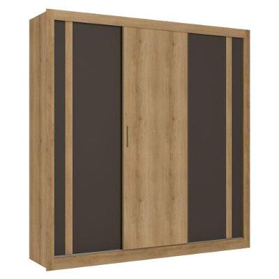 Guarda Roupa Casal Ibiza 3 Portas Capuccino Cacau Off White Flex - Thb