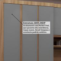 Quarto Casal Guarda Roupa Mesa De Cabeceira 284cm Veneza Luc Avelã Pf-cinza Supremo Pf - 6