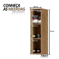 Módulo De Cozinha Aéreo Vertical 3 Nichos 20cm - Toscana Freijó - 2