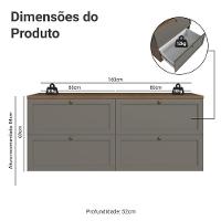 Rack Para Tv Até 70 Polegadas 160cm 4 Gavetas Vik Madesa 04 Rustic-cinza - 3