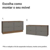 Rack Para Tv Até 70 Polegadas 160cm 4 Gavetas Vik Madesa 04 Rustic-cinza - 5