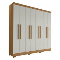 Guarda Roupa Casal Ambiente Porto 8 Portas 4 Gavetas Freijó Baunilha - Aramóveis - 2