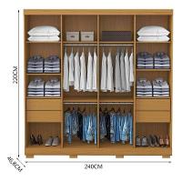 Guarda Roupa Casal Ambiente Porto 8 Portas 4 Gavetas Freijó Baunilha - Aramóveis - 4