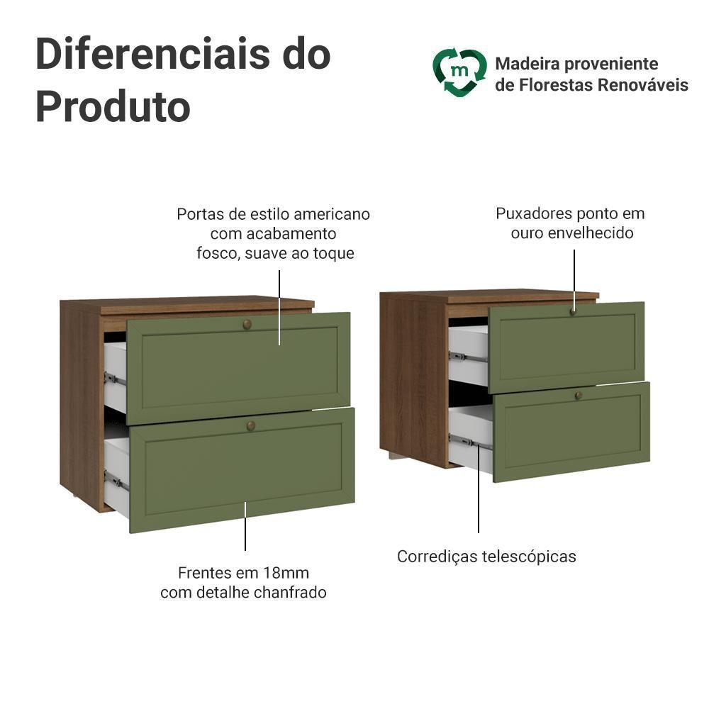 Rack Para Tv Até 70 Polegadas 160cm 4 Gavetas Vik Madesa 04 Rustic-verde - 4