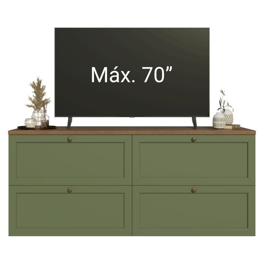Rack Para Tv Até 70 Polegadas 160cm 4 Gavetas Vik Madesa 04 Rustic-verde - 6