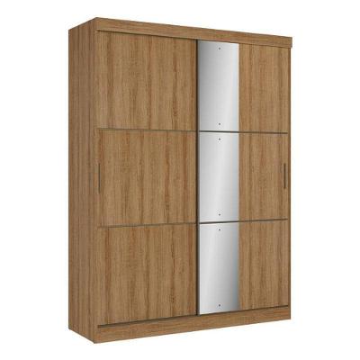 Guarda Roupa Casal Comfort Glass 2 Portas Almendra Acetinado - Thb