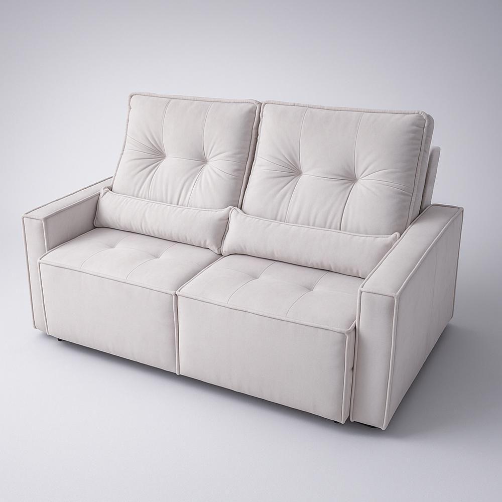 Sofá Retratil 2 Lugares 160m Luxemburgo Prata - 2