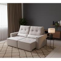 Sofá Retratil 2 Lugares 160m Luxemburgo Prata - 1