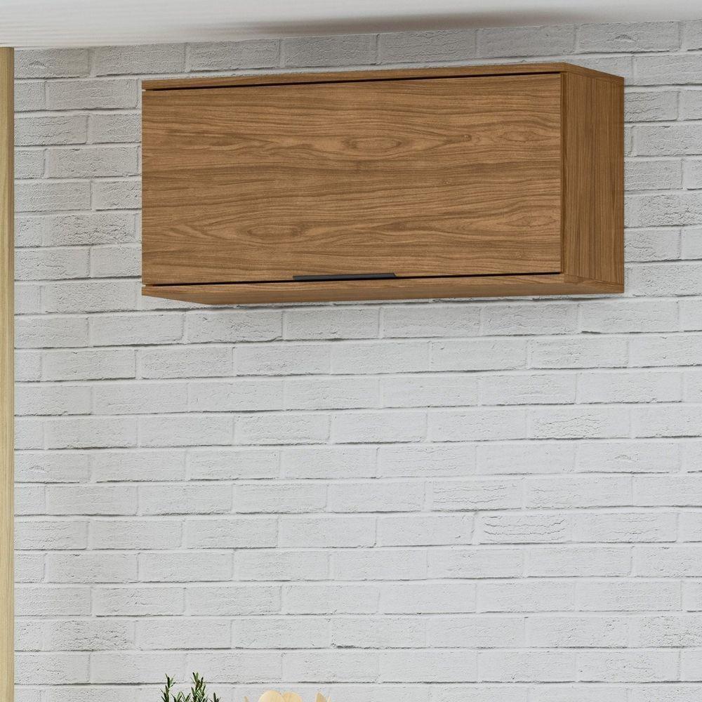 Módulo De Cozinha Armário Aéreo Porta Basculante 80cm - Toscana Freijó - 1