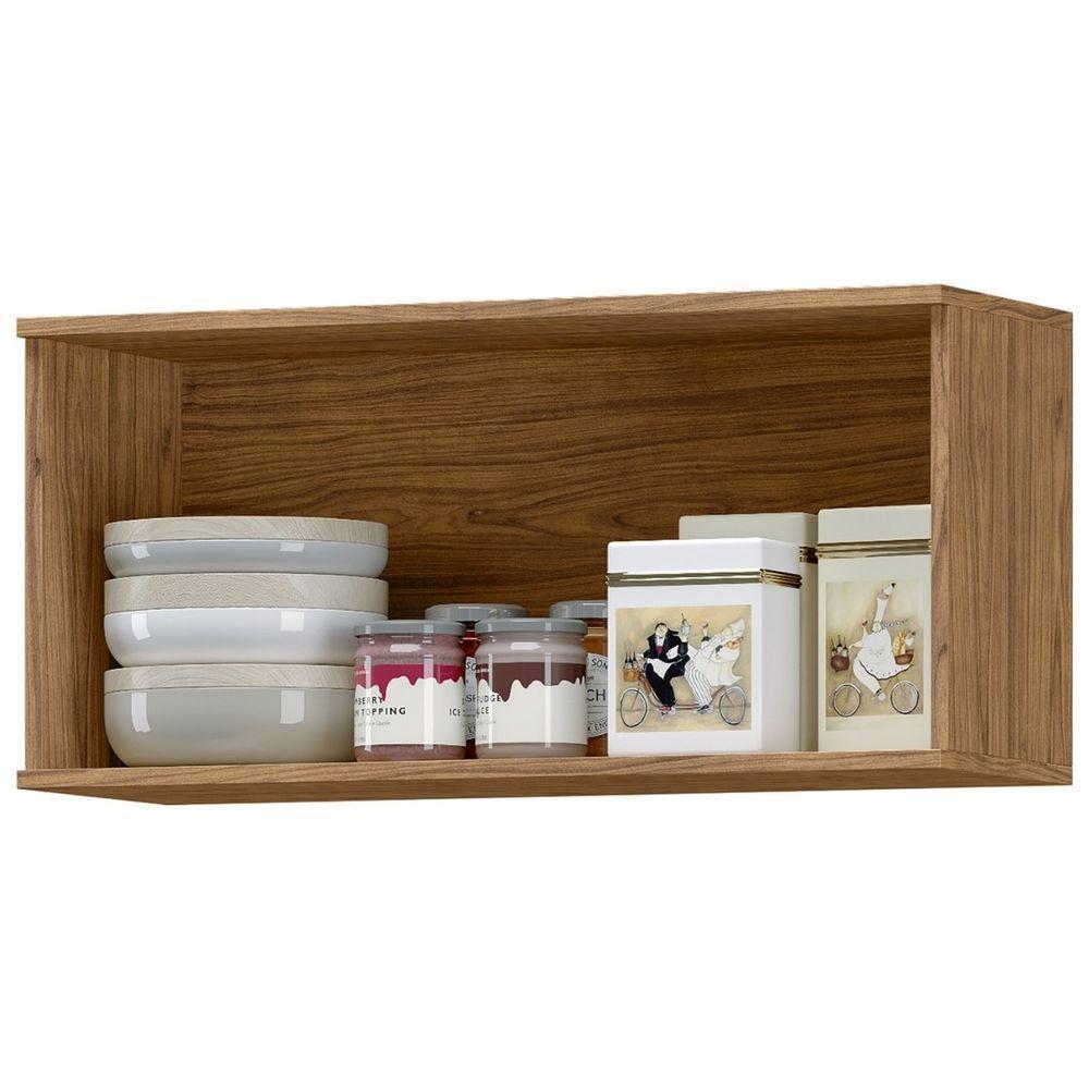 Módulo De Cozinha Armário Aéreo Porta Basculante 80cm - Toscana Freijó - 5