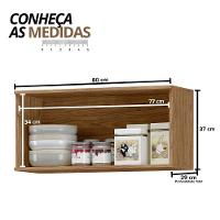 Módulo De Cozinha Armário Aéreo Porta Basculante 80cm - Toscana Freijó - 2