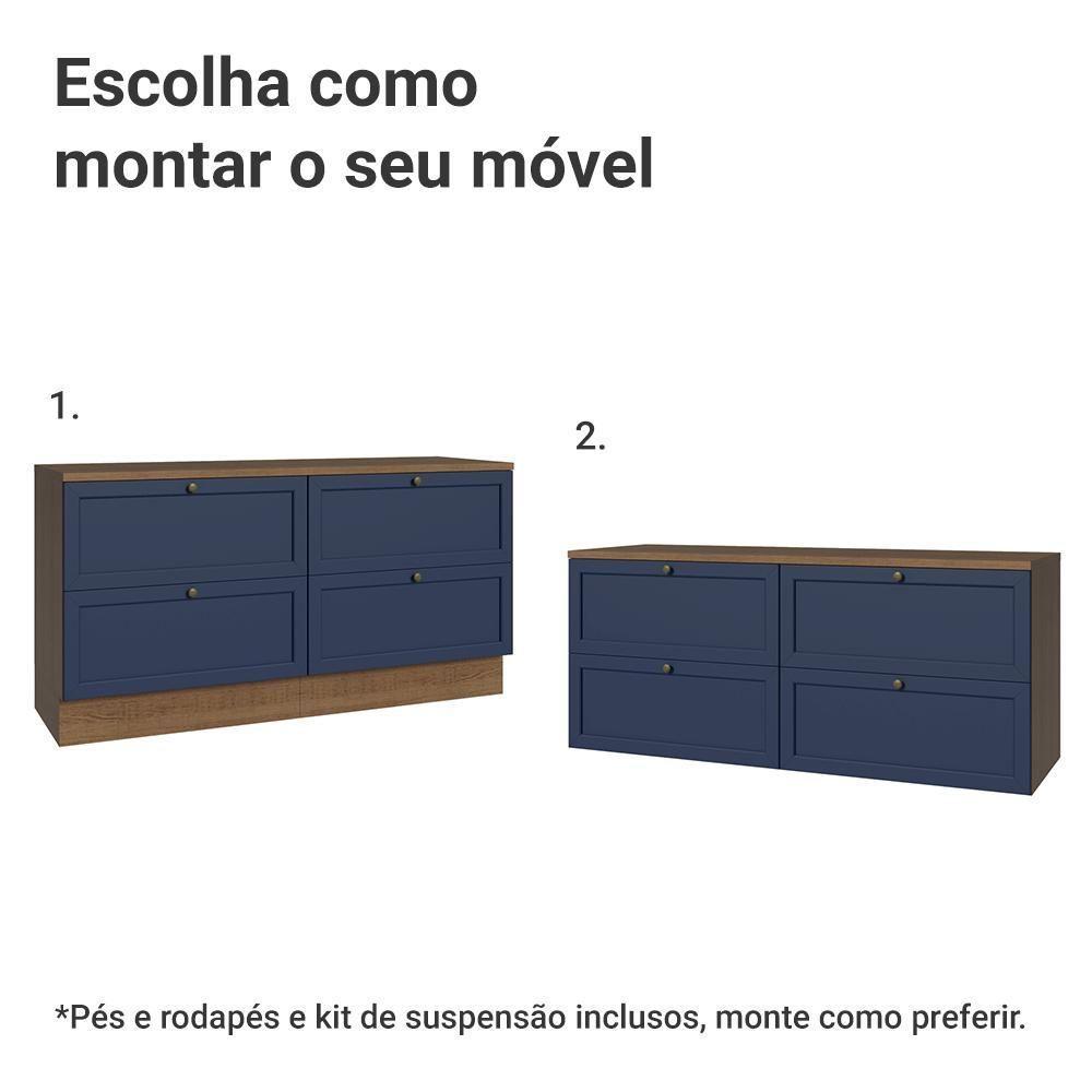 Rack Para Tv Até 70 Polegadas 160cm 4 Gavetas Vik Madesa 04 Rustic-azul - 5