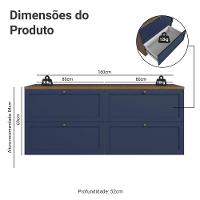 Rack Para Tv Até 70 Polegadas 160cm 4 Gavetas Vik Madesa 04 Rustic-azul - 3