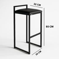 Kit 2 Banqueta Alta Cozinha Balcão Gourmet Bar Corino Bancos Cor:preto - 3