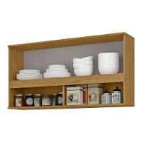 Módulo De Cozinha Armário Aéreo Com Porta De Vidro 3 Nichos - Verace Marrocos-off White - 6