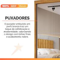 Guarda Roupas Casal 2 Portas De Correr Com Espelho Ripado 100% Mdf 4 Gavetas Malta Madeirado - 6