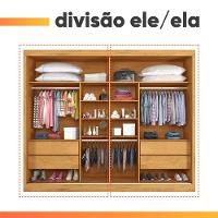 Guarda Roupas Casal 2 Portas De Correr Com Espelho Ripado 100% Mdf 4 Gavetas Malta Madeirado - 10