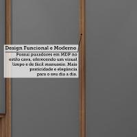 Quarto Solteiro Guarda Roupa Mesas De Cabeceira 263cm Veneza Avelã Pf-cinza Supremo Pf - 8