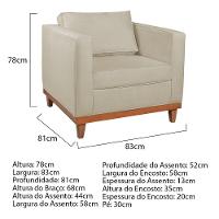 Kit Sofa 3 Lugares E 2 Poltronas Europa 180 Cm Bouclé - Amarena Móveis Bege
