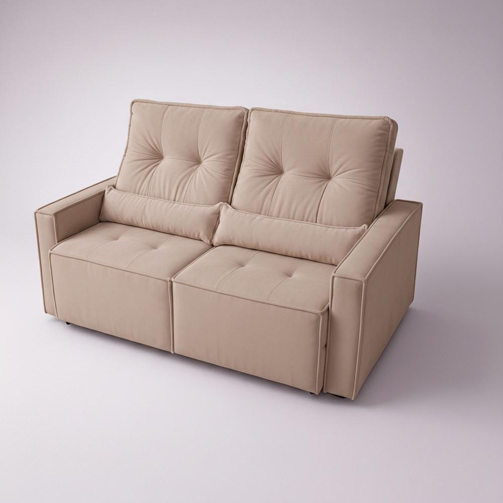 Sofá Retratil 2 Lugares 160m Luxemburgo Bege - 2