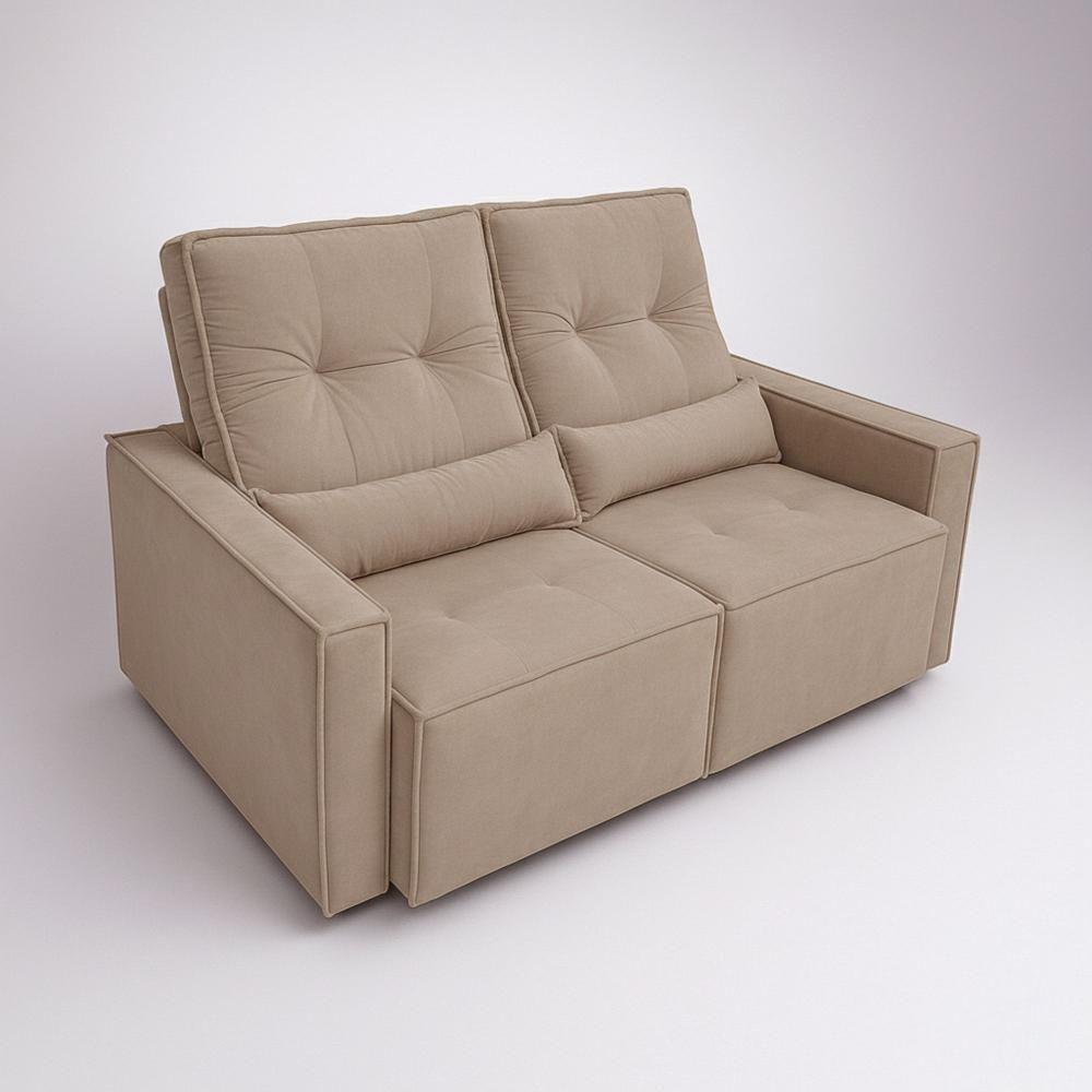 Sofá Retratil 2 Lugares 160m Luxemburgo Bege - 3