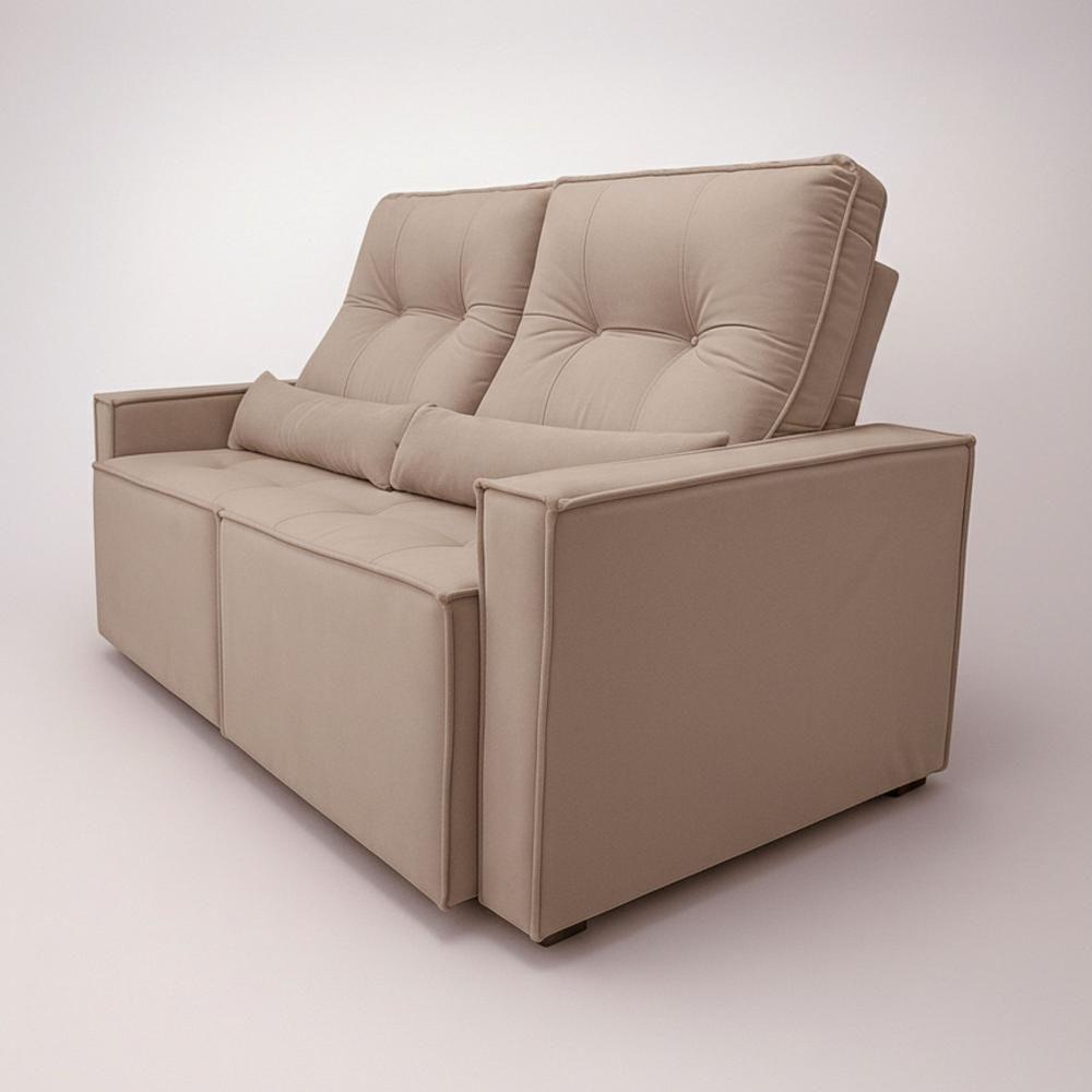 Sofá Retratil 2 Lugares 160m Luxemburgo Bege - 4