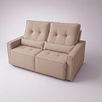 Sofá Retratil 2 Lugares 160m Luxemburgo Bege - 2