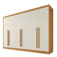 Guarda Roupas Casal 6 Portas 4 Gavetas 100% Mdf Chipre Madeirado/off White - 1