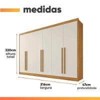 Guarda Roupas Casal 6 Portas 4 Gavetas 100% Mdf Chipre Madeirado/off White - 3
