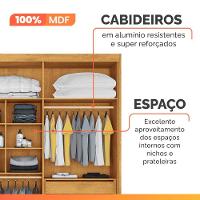 Guarda Roupas Casal 6 Portas 4 Gavetas 100% Mdf Chipre Madeirado/off White - 8
