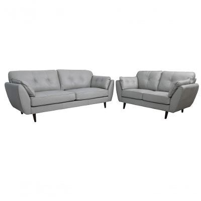 Sofá De Couro Dallas 3 E 2 Lugares Grizzy - Mempra