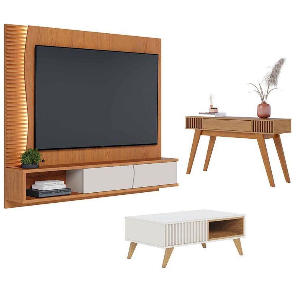 Home Suspenso Egeu Freijó Off White Com Mesa De Centro Jeri Off White Freijó E Aparador Riviera Freijó – Colibri - 1