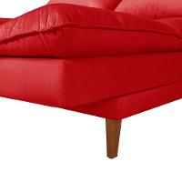 Sofá Cama Vancouver 3 Lugares Império Reclinável Casal Pés Madeira Suede Vermelho 373 - 2