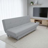 Sofá Cama 3 Lugares Xangai 1,94m Veludo Suede Prata - 1