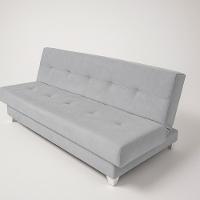 Sofá Cama 3 Lugares Xangai 1,94m Veludo Suede Prata - 3