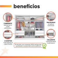Guarda Roupas Casal 2 Portas De Correr Com Espelho 4 Gavetas 100% Mdf Branco áustria Branco