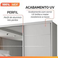 Guarda Roupas Casal 2 Portas De Correr Com Espelho 4 Gavetas 100% Mdf Branco áustria Branco - 6