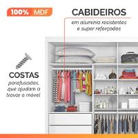 Guarda Roupas Casal 2 Portas De Correr Com Espelho 4 Gavetas 100% Mdf Branco áustria Branco - 7