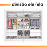 Guarda Roupas Casal 2 Portas De Correr Com Espelho 4 Gavetas 100% Mdf Branco áustria Branco - 9