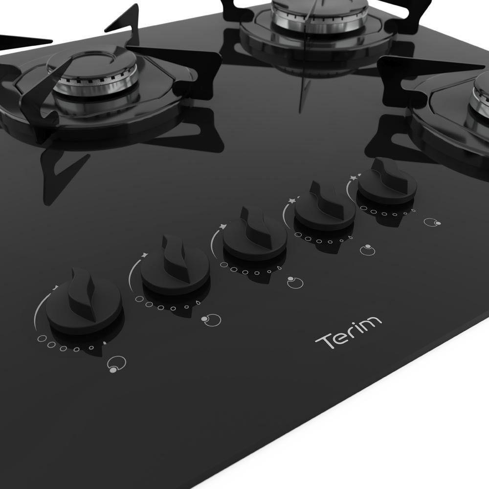 Cooktop Terim à Gás Trm 5b Vidro Preto Flange Esmaltada Preto Bivolt - 3