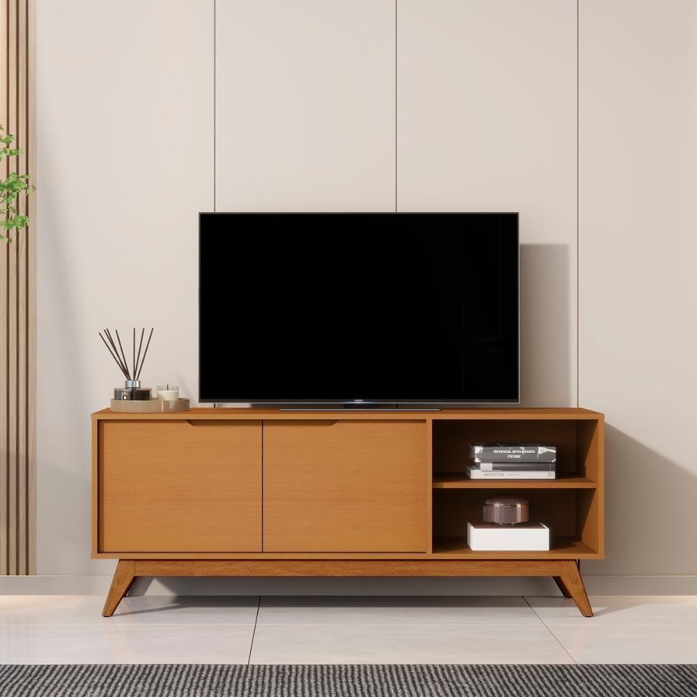 Rack Bancada Tucumã 1.4 Tv Até 60 Pol. Pés De Madeira Maciça Nature - 2