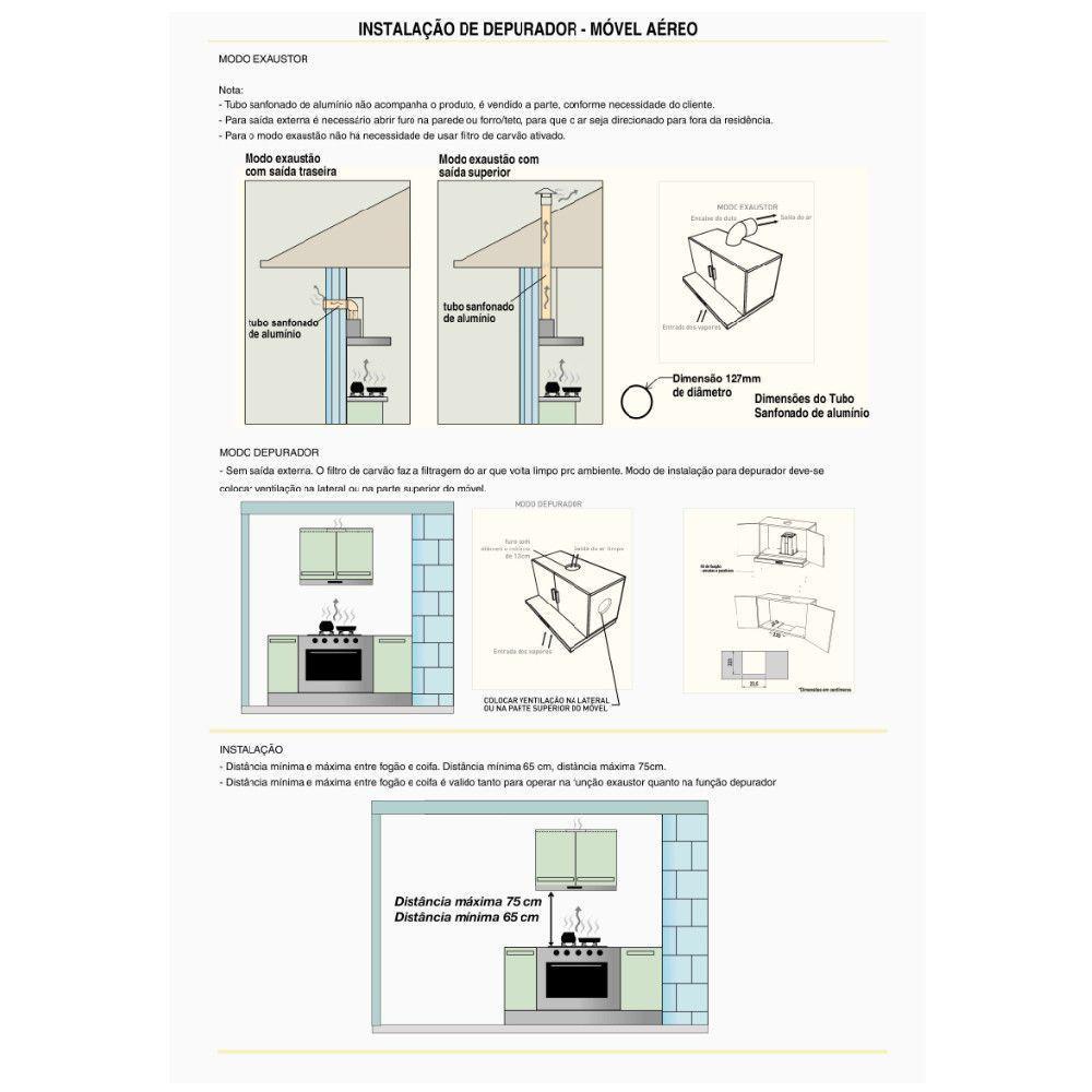 Depurador Terim Compact New Embutir Branco 60 cm Branco 220V - 7