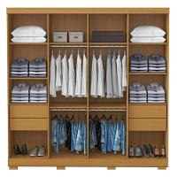 Guarda Roupa Casal Porto 8 Portas 4 Gavetas Freijó Baunilha - Aramóveis - 2